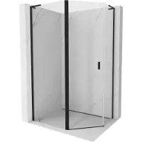 Mexen Mist L cabine de douche pentagonale asymétrique pivotante 100 x 90 cm, transparent, noir - 8A8L-100-090-70-00