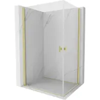 Mexen Cabine de douche pliante Mist-B Duo 90 x 85 cm, transparente, or brossé - 8A2-090-085-55-00