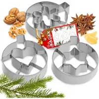 Kadax Emporte-pièces, Noël Emporte-pièces pour biscuits en acier inoxydable, lot de 3