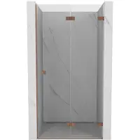 Mexen Lunar-F Porte pliante pour cabine de douche, droite 90 cm, transparente, cuivre brossé - 836-090-000-65-00-P