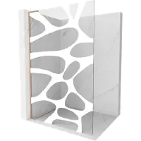 Mexen Kioto L Paroi de douche à l'italienne 120 x 200 cm, motif blanc, cuivre poli - 800-120-103-65-85