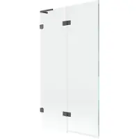 Mexen Lunar L Paroi pliante pour baignoire à 2 volets, gauche 100 x 150 cm, transparent, brossé gun gray - 897L-100-100-66-00-L