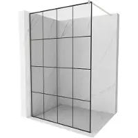 Mexen Kioto Paroi de douche à l'italienne 140 x 200 cm, motif noir 8 mm, nickel brossé - 800-140-101-97-77