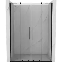 Mexen Velar L Duo porte de douche coulissante 140 cm, transparent, noir - 871-140-003-02-70