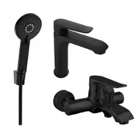 Mexen Pecos R40 Mélangeur lavabo et baignoire avec accessoires, noir (72703R40-70)