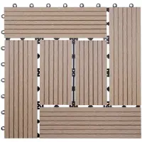 MCW 11x carreau WPC Rhone, carrelage de sol, balcon / terrasse, à 30x30cm = 1qm
