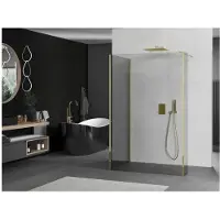 Mexen Kioto Paroi de douche à l'italienne 110 x 70 x 30 cm, transparent, or - 800-110-070-221-50-00-030