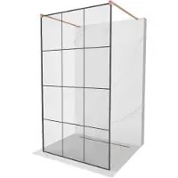 Mexen Kioto paroi de douche à poser 100 x 200 cm, motif noir 8 mm, cuivre brossé - 800-100-002-65-77