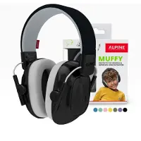 Alpine hearing protection Alpine Muffy Kids - couteur d'annulation du bruit pour enfants - CE & ANSI Certified - 25db - Sensory & Concentration Aid - Black