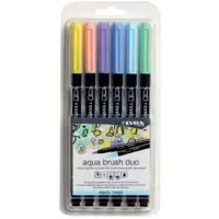 Lyra Double-ended Watercolor Aqua Brush Marker And Brush In Pastel Tones Blister Pack Of 6 Units Assorted Multicolore Enfants