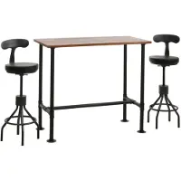 Mendler Ensemble table de bar + 2 tabourets de bar -N21