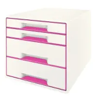 Leitz Wow - Bloc de classement - 4 tiroirs - Rose