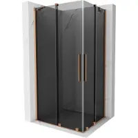 Mexen Velar Duo cabine de douche coulissante 100 x 90 cm, graphite, cuivre brossé - 871-100-090-42-65