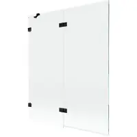 Mexen Lunar Paroi de douche à 2 panneaux, gauche 140 x 150 cm, transparent, noir - 897-140-100-70-00-L
