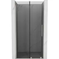 Mexen Porte de douche coulissante Velar 110 cm, graphite, nickel brossé - 871-110-000-41-97