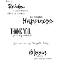 SIZZIX Tampon encreur de decoration - 665403 - Lot de 5 timbres transparents Sunnyside Sentiments 1 par Pete Hughes