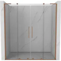 Mexen Velar L Duo portes de douche coulissantes 180 cm, transparent, cuivre brossé - 871-180-003-02-65