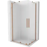 Mexen Velar Duo cabine de douche coulissante 90 x 80 cm, givre, cuivre brossé - 871-090-080-32-65