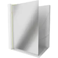 Mexen Kioto L paroi de douche Walk-in 120 x 200 cm, miroir, doré brossé - 800-120-103-55-50