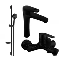 Mexen Kama DS75 Mélangeur lavabo et baignoire avec accessoires, noir (72513DS75-70)