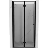 Mexen Mist-F Portes de douche pliantes gauche 85 cm, cadre noir, noir - 8A6-085-000-70-70-L