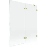 Mexen Lunar Paroi de douche 2 éléments droite 140 x 150 cm, transparent, or brossé - 897-140-100-55-00-P
