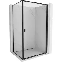 Mexen Mist-B cabine de douche à charnière droite 80 x 85 cm, cadre noir, noire - 8A2T-080-085-70-70-P