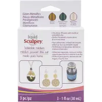 Polyform Medium liquide - - Sculpey Liquid Medium-Glam - 3 flacons de 29 ml - Rose - Avancé