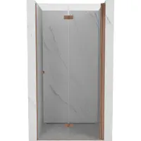 Mexen Mist-F Porte de douche pliante droite 120 cm, transparente, cuivre brossé - 8A6-120-000-65-00-P