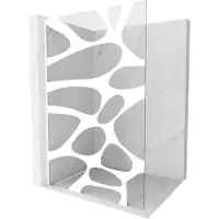 Mexen Kioto L paroi de douche de plain-pied 90 x 200 cm, motif blanc, blanc - 800-090-103-20-97