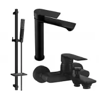 Mexen Royo DQ72 Mélangeur lavabo et baignoire avec accessoires, noir (72213DQ72-70)