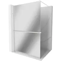 Mexen Kioto+ paroi de douche avec tablette 140 x 200 cm, miroir, blanc - 800-140-121-20-50
