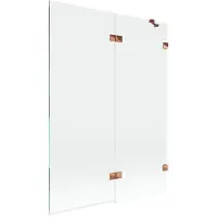 Mexen Lunar Paroi de douche à 2 panneaux, droite 130 x 150 cm, transparent, or rose - 897-130-100-60-00-P