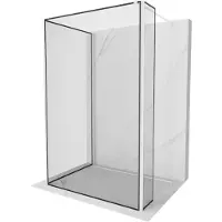 Mexen Kioto Paroi de douche Walk-in 130 x 120 x 30 cm, motif noir, blanc - 800-130-120-221-20-70-030