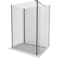 Mexen Kioto Duschwand Walk-in 140 x 105 x 30 cm, transparent, noir - 800-140-105-221-70-00-030