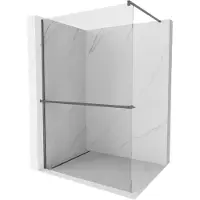 Mexen Kioto+ paroi de douche Walk-in 75 x 200 cm, transparente, gun metal - 800-075-121-95-00