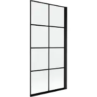Mexen Mist Paroi de douche à 1 volet droite 90 x 150 cm, grille noire, noir - 8A9-090-001-70-77-P
