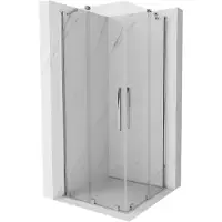 Mexen Velar Duo Paroi de douche 80x80 cm, porte coulissante, chrome