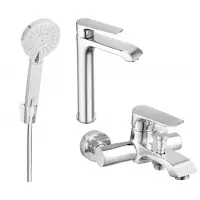 Mexen Pecos R40 Mélangeur lavabo et baignoire avec accessoires, chrome (72713R40-00)
