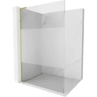 Mexen Kioto L paroi de douche Walk-in 80 x 200 cm, transparent/satiné, finition dorée - 800-080-103-55-35