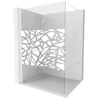 Mexen Kioto+ paroi de douche avec tablette de plain-pied 140 x 200 cm, motif blanc, blanc - 800-140-121-20-85