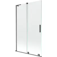 Mexen Paroi de baignoire coulissante à 2 volets Velar L 110 x 150 cm, transparent, gris canon brossé - 896-110-003-01-66