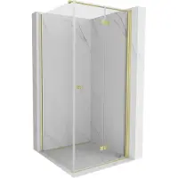 Mexen Mist-F T cabine de douche pliante droite 95 x 95 cm, transparent, or brossé - 8A6T-095-095-55-00-P