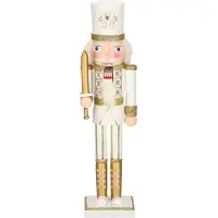 Springos Casse-noisette figurine - - Soldat avec épée - Hauteur 38 cm - Bois - Crème
