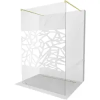 Mexen Kioto paroi de douche 120 x 200 cm, motif blanc 8 mm, doré brossé - 800-120-002-55-85