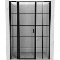 Mexen Mist L Porte de douche pivotante gauche 160 cm, grille noire, noire - 8A4L-160-001-70-77-L