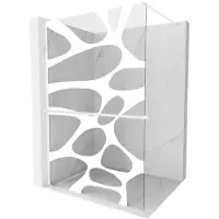 Mexen Kioto+ paroi de douche avec étagère Walk-in 110 x 200 cm, blanc -