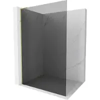 Mexen Kioto L paroi de douche à l'italienne 90 x 200 cm, graphite, or - 800-090-103-50-40