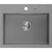 Mexen Oscar Evier en granit à 1 niveau 580 x 490 mm, gris, siphon chrome - 6519581000-71