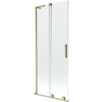 Mexen Velar L paroi de baignoire coulissante à 2 volets 85 x 150 cm, transparent, or brossé - 896-085-003-01-55